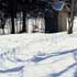 path through snow to a tiolet block