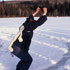 Steward dancing on frozen lake
